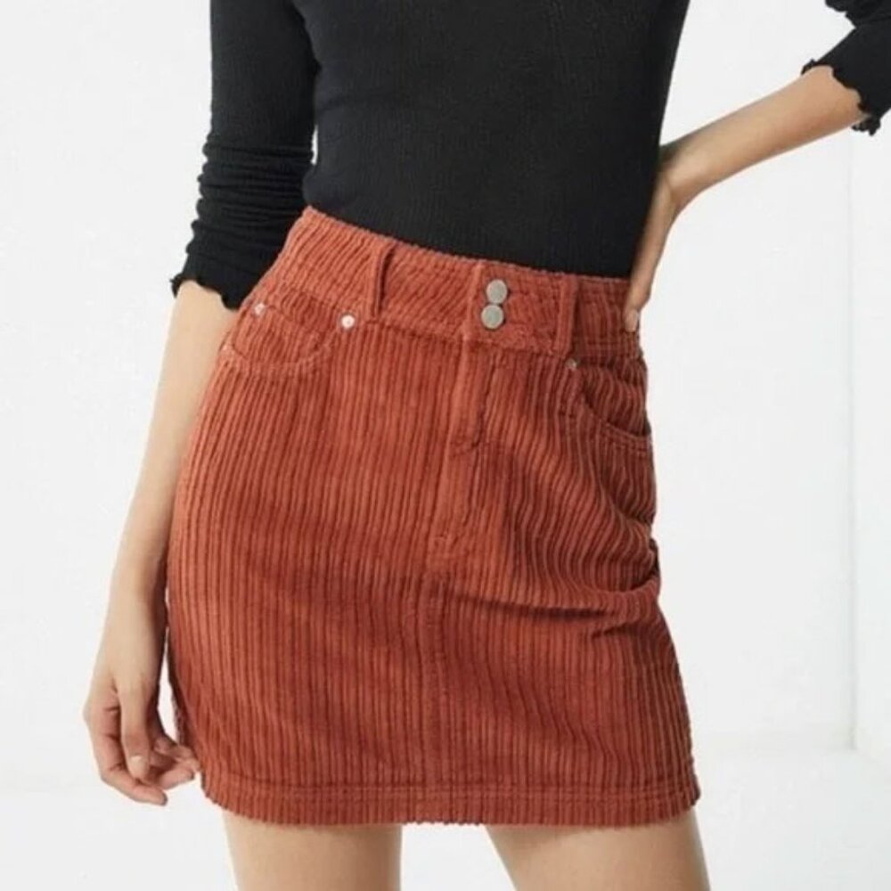 BDG Urban Outfitters Cotton Corduroy Mini Skirt XS Rust